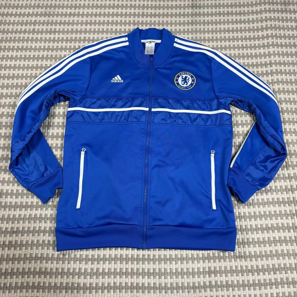 ADIDAS Chelsea FC 2013 Blue Track Jacket Sz L Mens Zip Up Preowned